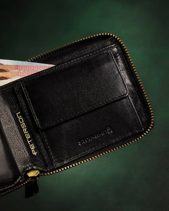 Poziomy portfel męski ze skóry naturalnej