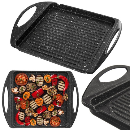 Płyta grillowa granitowa patelnia do grillowania smażenia prostokątna GRANDE 34x26,5 cm