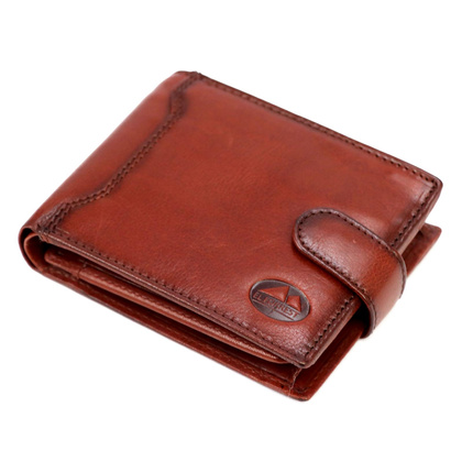 Skórzany męski portfel EL FORREST 709-29 RFID brązowy