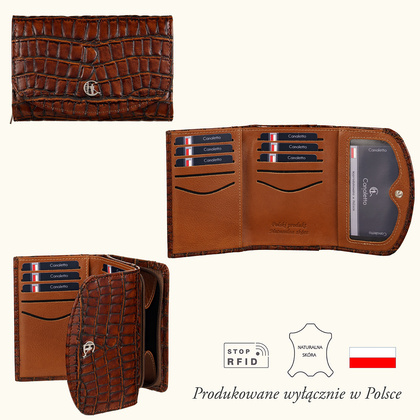 Portfel damski skórzany croco Canaletto PD1202cs299 RFID