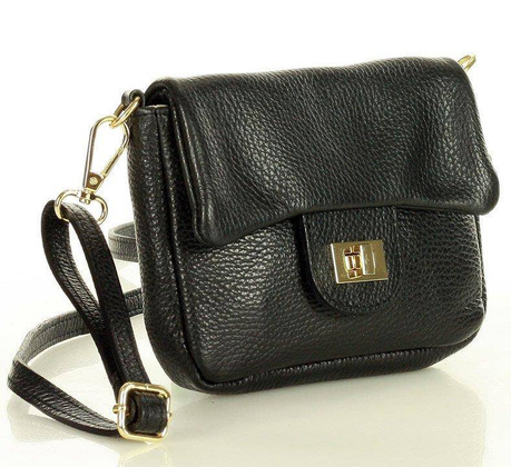 Mini torebka etui na telefon na pasku wizytowa listonoszka phone pouch - MARCO MAZZINI czarny - min. zamówienie 20 / 50 / 100 szt.