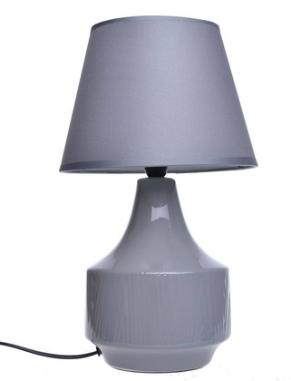 Lampa ceramiczna szara w prążki