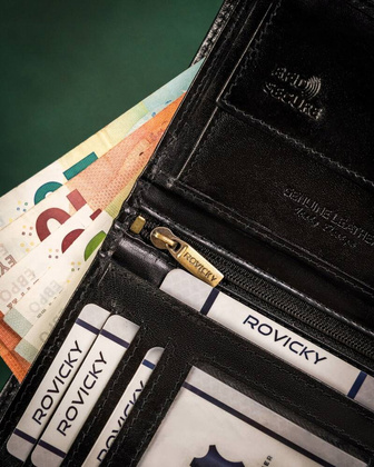 Duzy skorzany portfel meski bez zapiecia