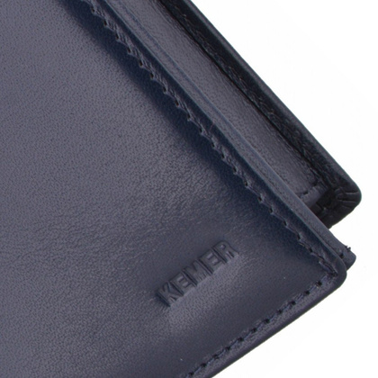 Portfel męski skórzany KEMER M 15/1 Granatowy - min. zamówienie 20 / 50 / 100 szt.