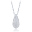 MINET Naszyjnik srebrny kropla z białą cyrkonią