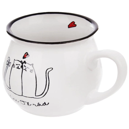 Kubek z uchwytem ceramiczny kotki 300 ml