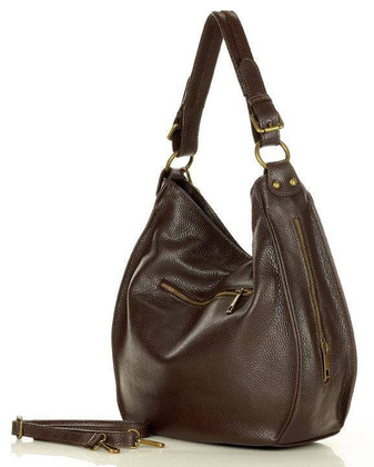 Torebka skórzana eleganc sacco MARCO MAZZINI - ciemny brąz caffe - min. zamówienie 20 / 50 / 100 szt.