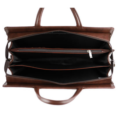 536 Teczka damska 3-komorowa - jasny brąz KEMER