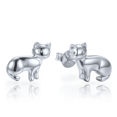MINET Kolczyki srebrne koty