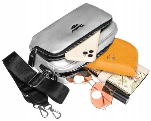 Listonoszka damska ze skóry ekologicznej na szerokim pasku