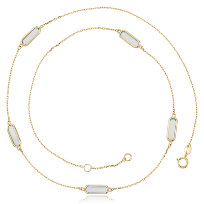 MINET Elegancki złoty naszyjnik z niebieskimi cyrkoniami Au 585/1000 2,90g