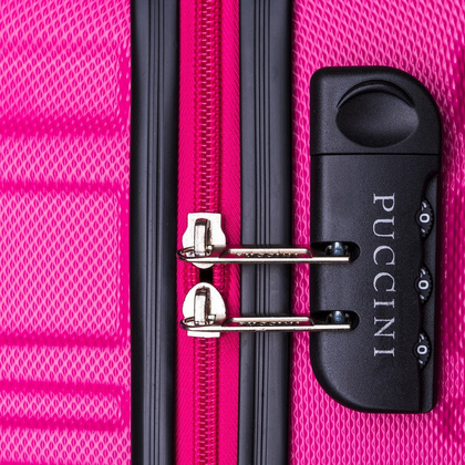 Średnia walizka PUCCINI CALIFORNIA ABS018B 3A Różowa