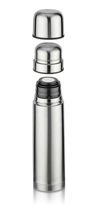 Termos z dwoma kubkami PAVO 750 ml Srebrny