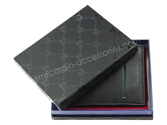 Portfel męski skórzany PIERRE CARDIN TILAK07 325 Czarny / Niebieski