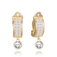 MINET Pozłacane kolczyki srebrne z klipsami na uszy bez dziurek