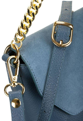 Elegancka listonoszka z łańcuszkiem Peterson Niebieska