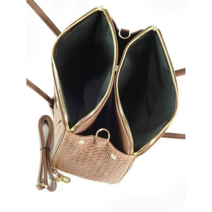 KUFEREK TRZY KOMORY ZŁOTE OKUCIA NA RAMIĘ TOREBKA VERA  PELLE  SKÓRA KRATKA CARMEL HIT  NM33C