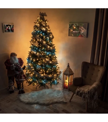 Choinka sztuczna PE11 220 cm FULL PE zielona gęsta z metalowym stojakiem