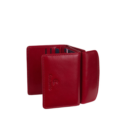 Mały czerwony portfel damski Canaletto ze skóry licowej z RFID – elegancja i ochrona danych PD2001cs165