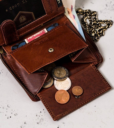 Skórzany portfel męski na zamek