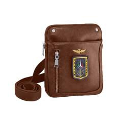 Torba na ramię AERONAUTICA MILITARE Pilot Brązowa