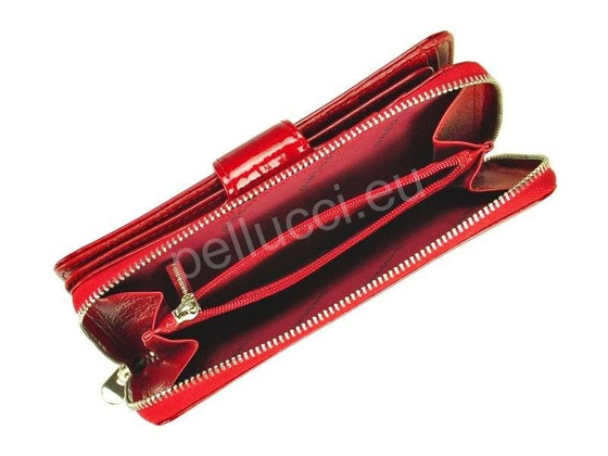 Portfel damski skórzany PELLUCCI BC-116 Jagoda