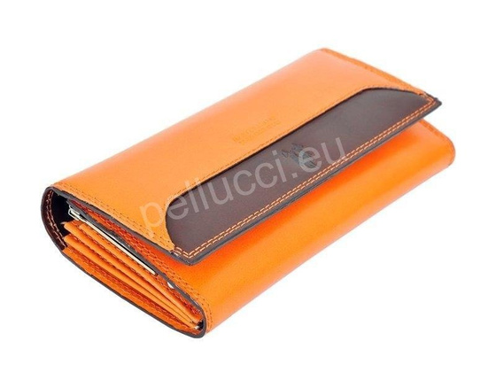 Portfel damski skórzany PELLUCCI Polo Club 8 PL11 Czerwony