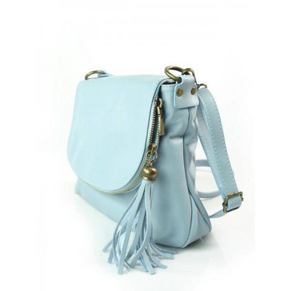 LISTONOSZKA A5 VERA PELLE SKÓRZANA TOREBKA CHLEBAK BABY BLUE VP1017BB