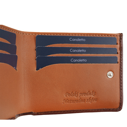 Mały portfel męski Canaletto ze skóry naturalnej z RFID – elegancja i bezpieczeństwo PD1167s40108 RFID