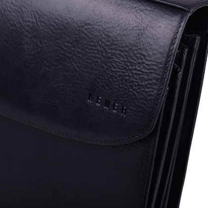 Teczka męska skórzana KEMER B 809/J Czarna