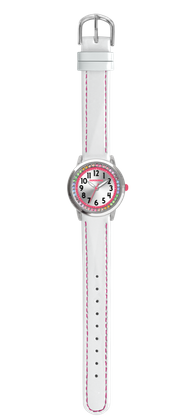 CLOCKODILE Biały zegarek dla dziewczynek z kamieniami