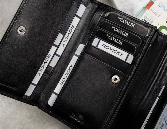 Duży portfel damski z bydlęcej skóry naturalnej