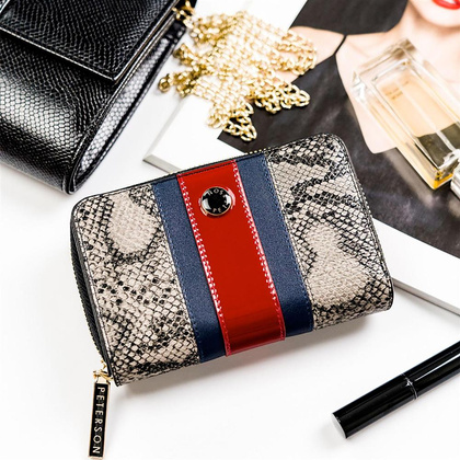 Portfel damski skórzany PELLUCCI PTN ST-418 SNAKE czarny