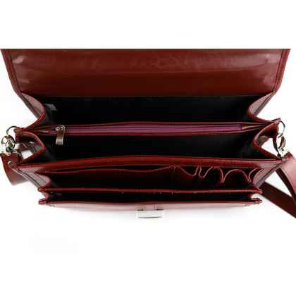 513 Teczka damska 2-komorowa - wiśnia KEMER