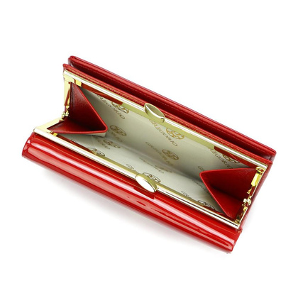 Portfel damski skóra naturalna czerwony LS-108