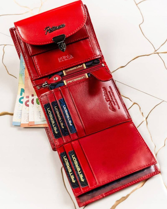 Zestaw prezentowy skorzany portfel damski i brelok