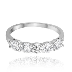 MINET Pierścien srebrny z białymi cyrkoniami wielkość 11