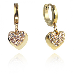 Kolczyki ze stali szlachetnej platerowane złotem KST3345