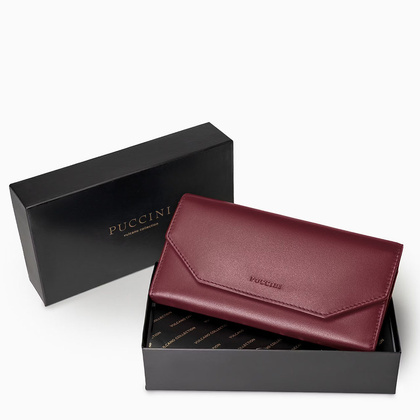 Portfel damski skórzany PUCCINI VULCANO VC92519 3B Bordowy