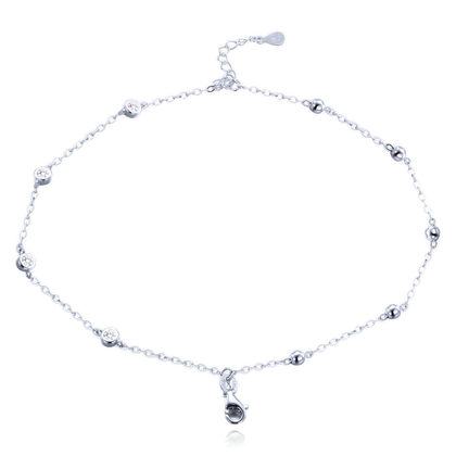 MINET Podwójna srebrna bransoletka z białymi cyrkoniami