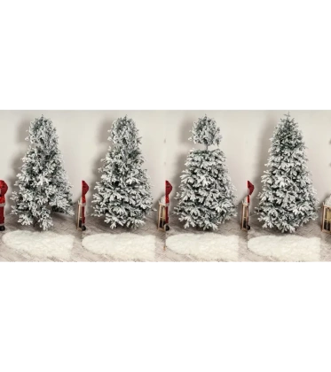 Choinka sztuczna PE02 150 cm biała ośnieżona z metalowym stojakiem