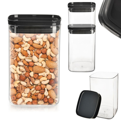 Pojemnik kuchenny kwadratowy z pokrywką i uszczelką do żywności 1,4 l