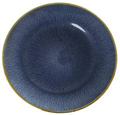 Podtalerz szklany granatowy ze złotym brzegiem