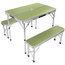 STOLIK TURYSTYCZNY SKŁADANY KEMPINGOWY 90x60x70CM I 2 ŁAWKI 87x23x39CM ZIELONY