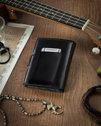 Elegancki portfel meski ze skory naturalnej