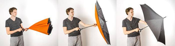 Parasol KEMER REVERS Czarno Pomarańczowy