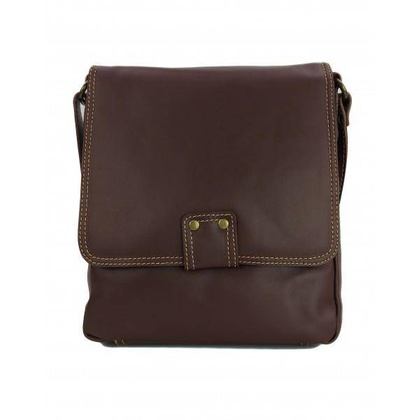 Włoska skórzana listonoszka, raportówka A5 Brązowa LP361M