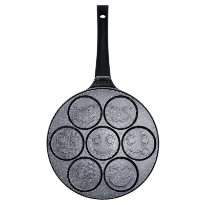 Patelnia do jajek granitowa 7 otworów BLACK LINE 26 cm