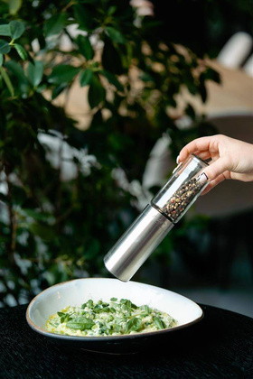 Grawitacyjny młynek do soli i pieprzu elektryczny stalowy mat SOHO 8869