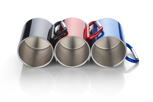 Kubek z karabińczykiem 280 ml UPOMINKARNIA CAMP Niebieski